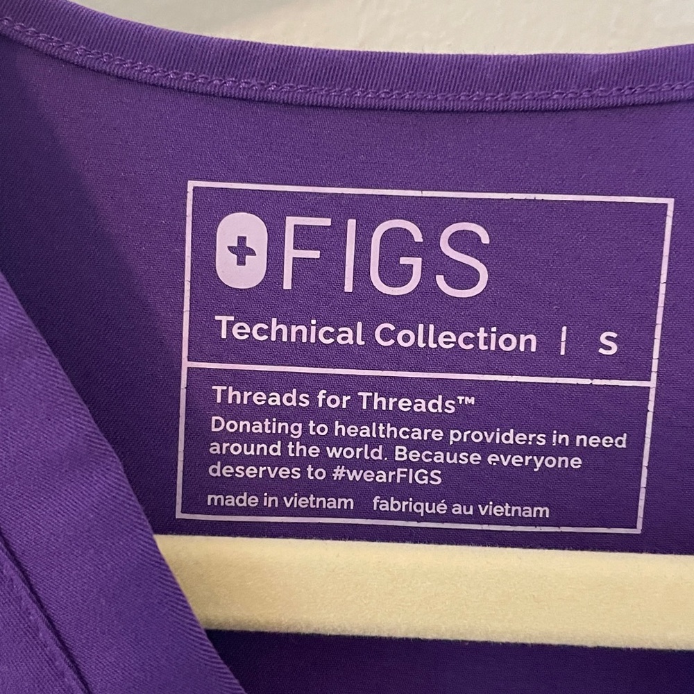 Figs Digital Grape color 2193, V-Neck Scrub Top
